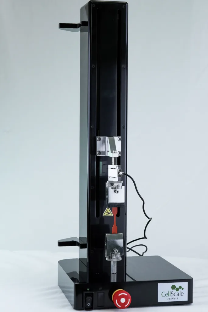 Mechanical testing on the UniVert of engineered cardiac tissue for heart-on-a-chip validation